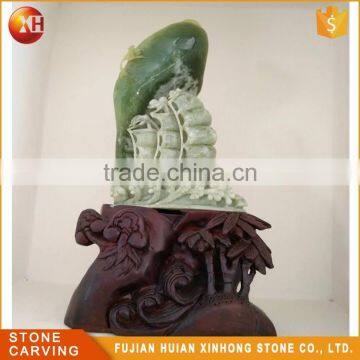 Oriental Treasure Precious Lively Jadeite Natural Jade Statue photo-2