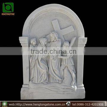 Church Decorative White Marble Stone Religious Relief Sculpture