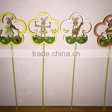Promotion Design Good Quality Popular Easter Decoration Wooden Ladybug Picks Beetle Stick Decoration photo-2
