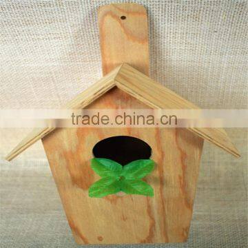 Wood artificial bird nest for round wood window