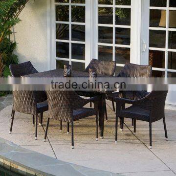 2017 Trade Assurance space saving indoor and outdoor synthetic rattan wicker garden dining table set