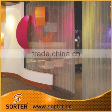 shimmering metal drapery for hotel divider curtains and drapes