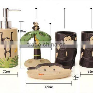 Yellow Duck 5pcs Ceramic Accessories Bathroom Sets for Hotel photo-2