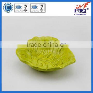 Leaf Shaped Ceramic Plate with Custom Design
