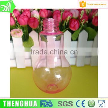 Hot Selling Juice Clear Light Bulb PET Plastic Decorative Bottle