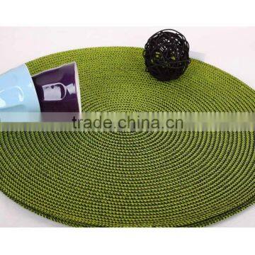green eco plastic tablemat/braided placemat/placemat for dinnerware