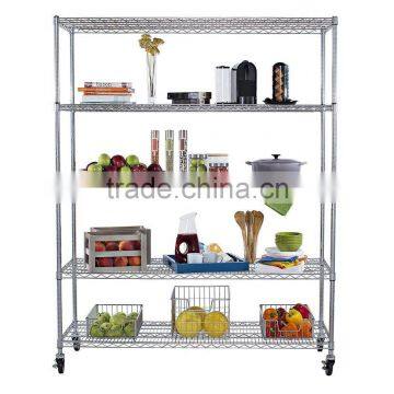 2017 Hot selling metal storage rack display stand with wheels