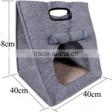 Wholesale 2017 Trending Products Wool Felt Travel Cat Carrier Bag in Stock photo-4