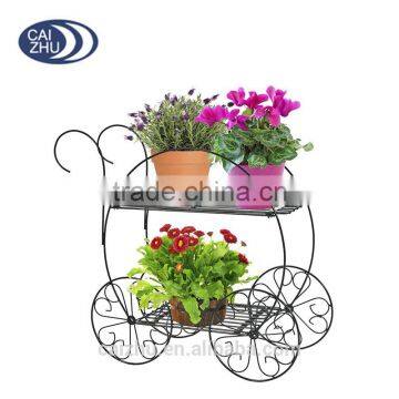 Garden Outdoor Yard Steel Flower Bicycle Cart Holder Plant Stand Decor photo-2