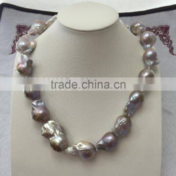 purple 26mm freshwater baroque pearl necklace