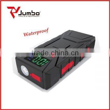 JB1238 New design Waterproof jump starter Lithuim battery starter for car laptop and mobile phone 5V 12V 19V output