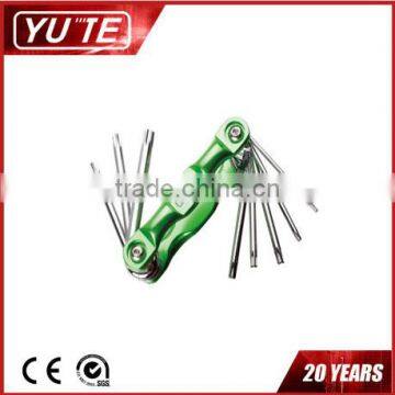 2017 sell well Yute 8PCS curve torx hex key set green color