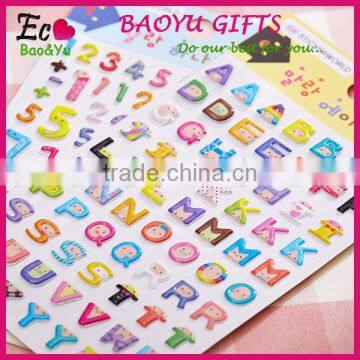 Wholesale Cartoon Foam Alphabet Sticker Puffy Sponge Bubble Alphabet Letter Sticker