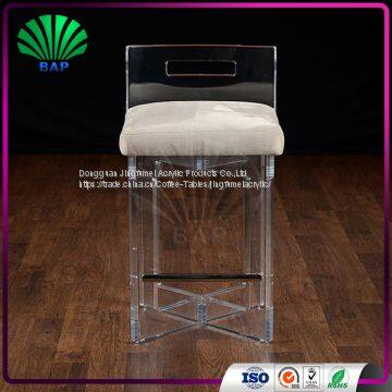 High End Leisure Bar Stool Soft Cushion Acrylic Stool Milk Tea Shop Relax Stool