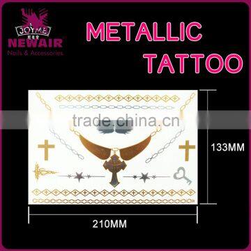 Gold Glitter Metallic Skin Safe Body Temporary Tattoo Sticker photo-3