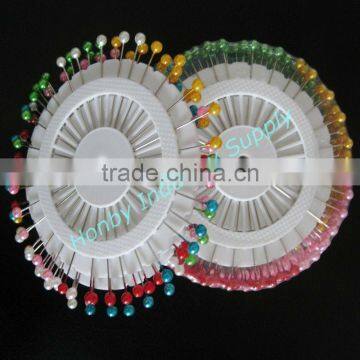 Assorted Rosette Pearl Round Head Straight Hijab Pin