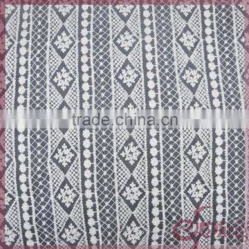 Off-white Flower Cotton Embroidered Fabric, Mesh Fabric Lace for Dress, Blouse, Tops photo-6