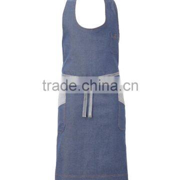 Denim apron with pocket