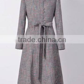 Long Trendy Lady Dress Coat, Gray Color photo-3