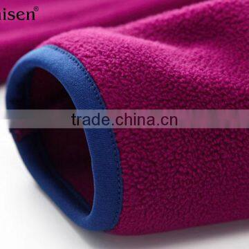 Manufacturers in China Plain Zipper-up Pullovers Fuchsia Polar Fleeve Ladies' Tops photo-4