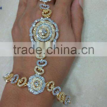 Slave Bracelet With FINGER Ring CZ Haathphool Panja photo-2