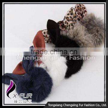 CX-E-02 Genuine Rabbit Fur Elastic Girls Hair Band