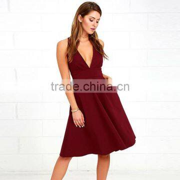 Maxnegio Sexy Women Party Wear Deep v Neck Casual Dress photo-2