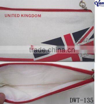 Fashion england canvas printed pencil bag