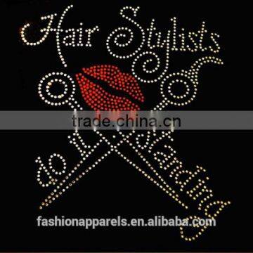 Uniflying Latest Fashion Comb Scissors Dryer Hairdresser Iron on Rhinestone Sheets photo-4