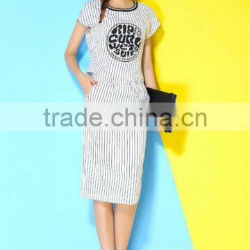 Stripe Fitted Ladies Suit Design Dress Women Wear photo-2