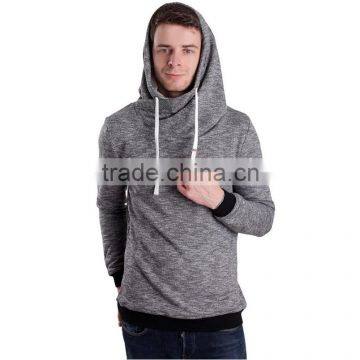Blank Custom Hoodie High Neck Grey Hoody Korean Fashion Hoodies photo-2