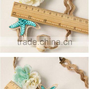 Fashion Holiday Hair Bands Elastic Beach Style Starfish&shell Flower Hair Hoop Women Flower Hair Accessory Jewelry photo-6