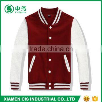 Popular Style Custom Logo Print Mens Black Plain Varsity Baseball Jacket for Sale photo-4