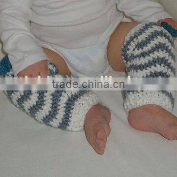 Newborn Toddlers Winter Clothes Floral Pattern Knitted Hats With Leg Warmer Outfits For Baby photo-5