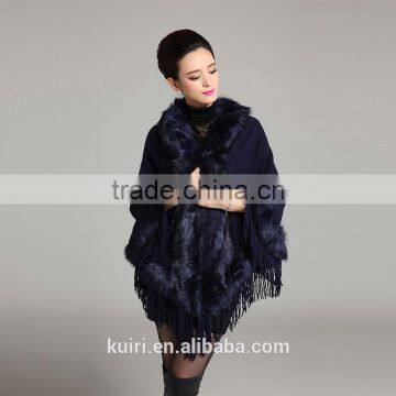 Fashion Tassel Hooded Fox Fur Coat Women Shawl Long Faux Fur Pashmina Cloak With Cap Cashmere Party Overcoat Autumn Winter New photo-4