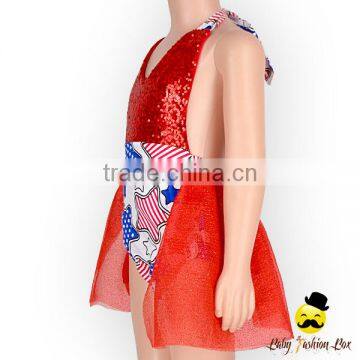 New Model Design Halter Backless Red Type Toddler Girl Birthday Romper Sequined Shine TuTu Puffy Princess Dress photo-4