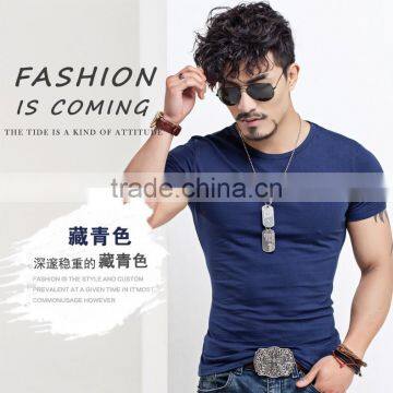 High quality China Factory Plian Slim Fit Cotton v neck T Shirts For Men