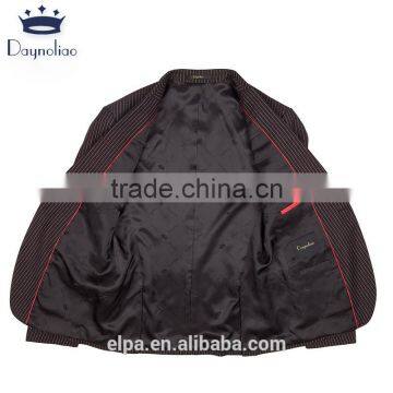 Daynoliao 2016 Latest Men Dress Business Suits Blue Vertical Stripe 3 Pieces Design Men Suits for Wedding photo-6