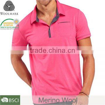 Merino wool wholesale China man golf polo shirt