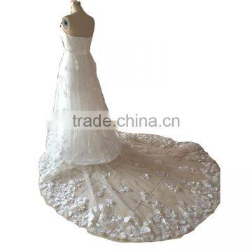 China OEM A Line Long Strapless Wedding Dress photo-2
