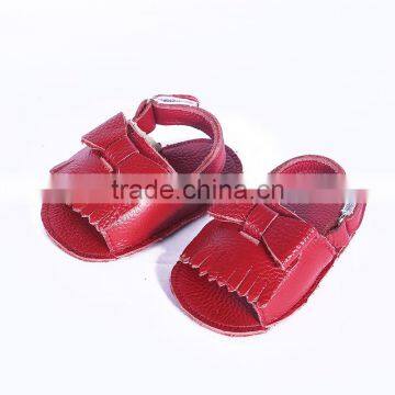 New Design Fringed Genuine Leather Baby Sandals, Baby Fringed Sandals photo-4