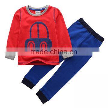 Wholesale long sleeves kids 100% cotton colorful pullover pajama set