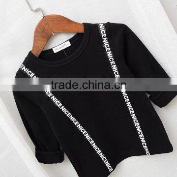 New Style Cotton Words Design Wholesale Child Long Sleeve t Shirt photo-4