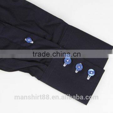 Button Down Stripe Men Shirt Dress Shirt Spandex /cotton photo-3