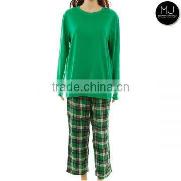 Factory Small Minimum Plaid Pattern Christmas Pajamas Women Wholesale photo-4