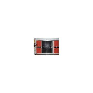 Modern Interior Panel Closet Door, Plate Type Sliding Wardrobe Doors With Aluminum Frame