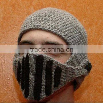 Hot Sell Roman Knight Helmet Hat Crochet Winter Warm Mask Beanies Cap