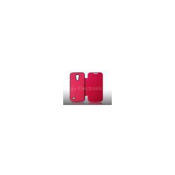 Leather Flip Cover for Samsung Galaxy S4 Shock Resistant Red Phone Cases