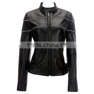 Black stylish ladies leather jackets