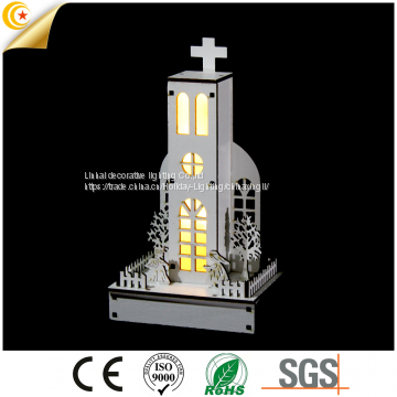 wood church backdrop decoration bridge lighting led lights